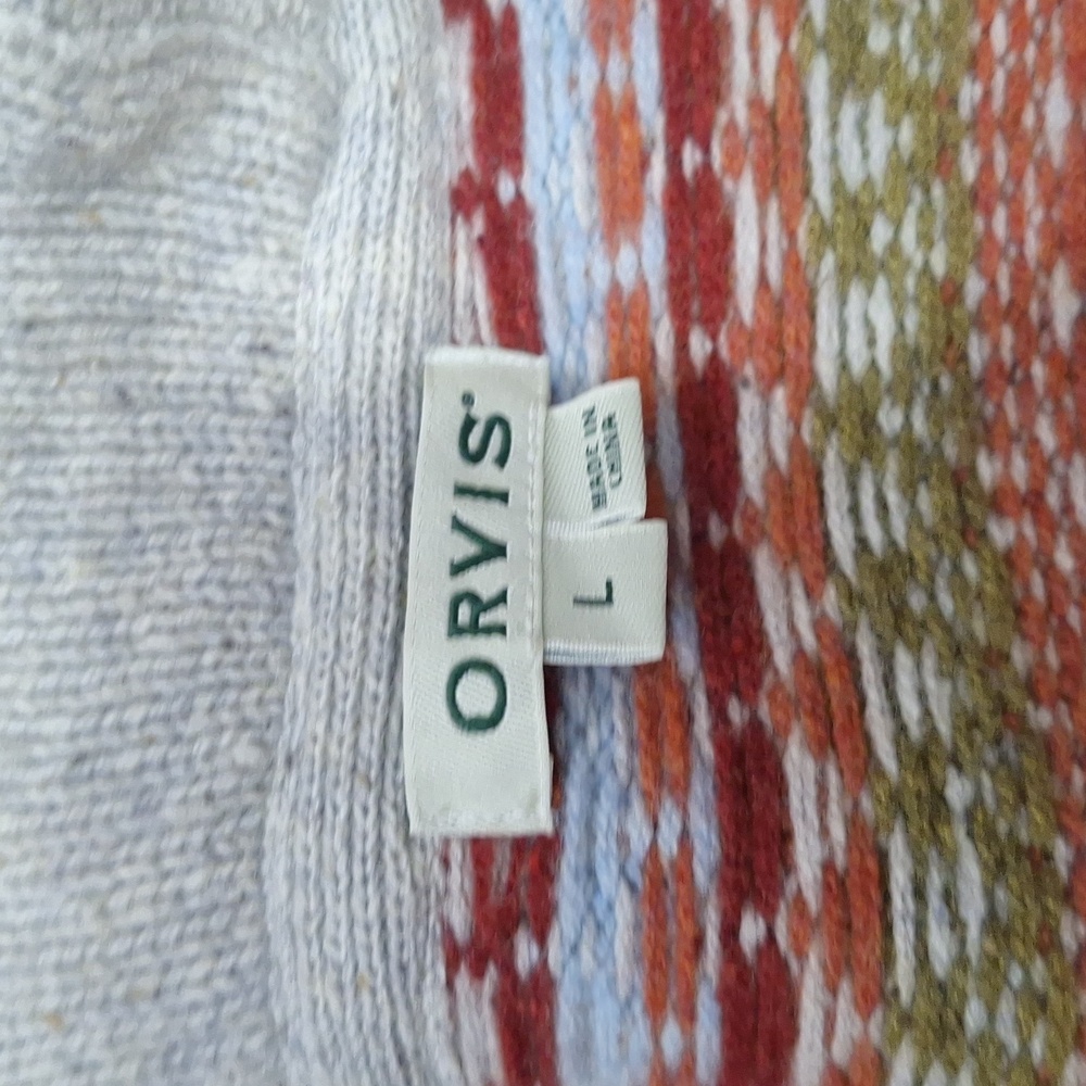 Orvis 100% wool cardigan sweater - southwestern gray - L - Picture 6 of 7